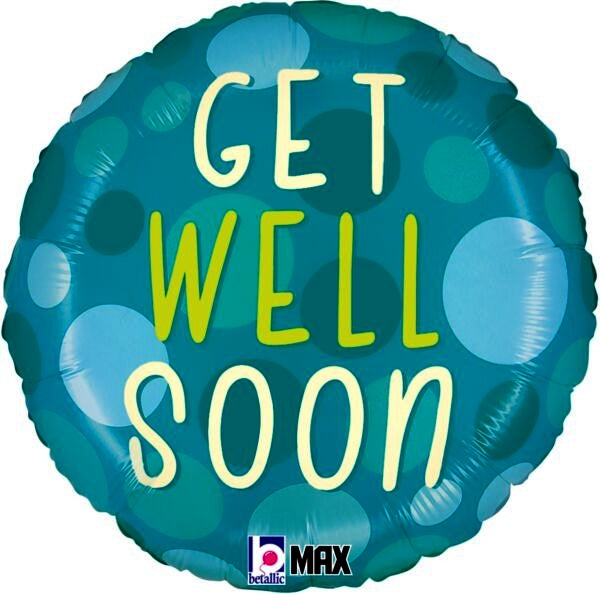 Balloon - Get Well Soon Blue Dots
