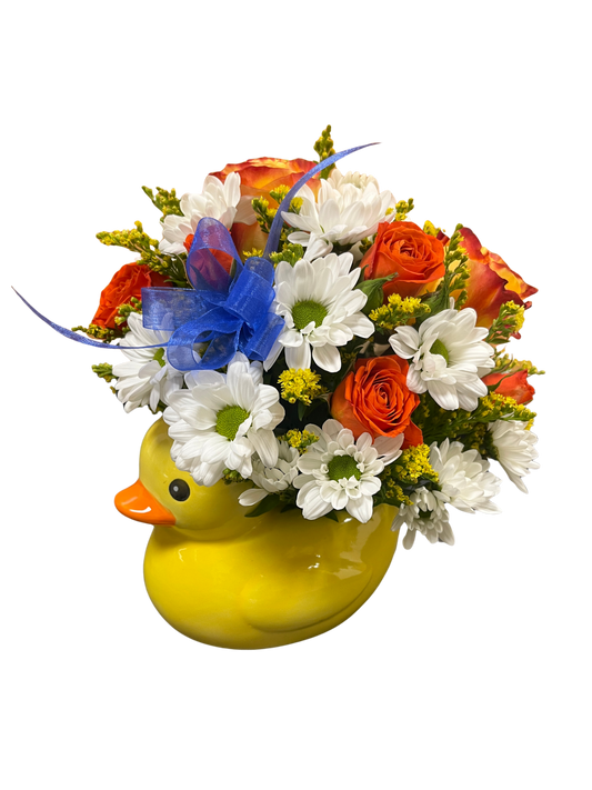 $44 Flower Arrangement - Baby Duck Vase